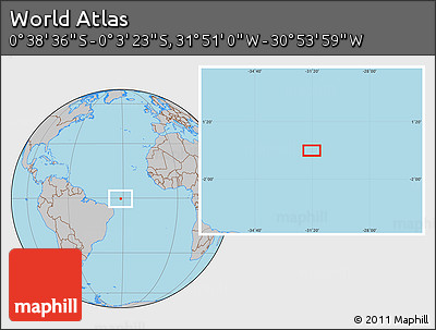 Gray Location Map of the Area around 0° 21' 0" S, 31° 22' 30" W