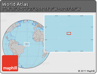 Gray Location Map of the Area around 0° 21' 0" S, 31° 22' 30" W