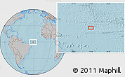 Gray Location Map of the area around 0° 21' 0" S, 31° 22' 30" W, hill shading