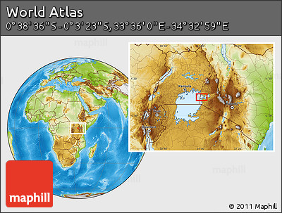 Physical Location Map of the Area around 0° 21' 0" S, 34° 4' 30" E