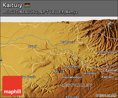 Physical 3D Map of Kaituiy