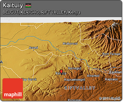 Physical 3D Map of Kaituiy