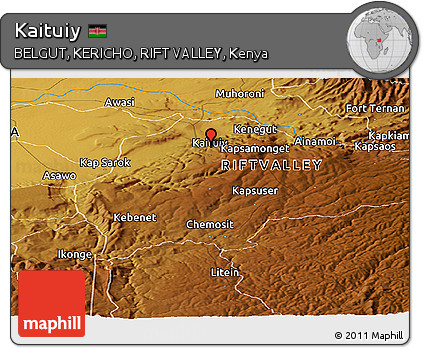 Physical Panoramic Map of Kaituiy