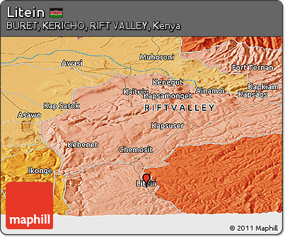 Political Panoramic Map of Litein