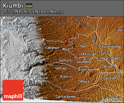 Physical 3D Map of Kiumbi