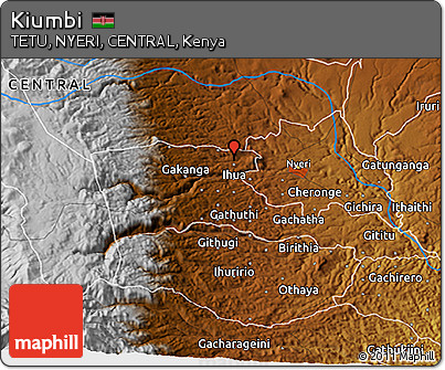 Physical 3D Map of Kiumbi
