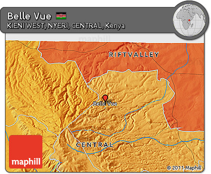 Political 3D Map of Belle Vue