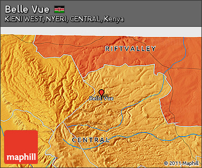 Political 3D Map of Belle Vue