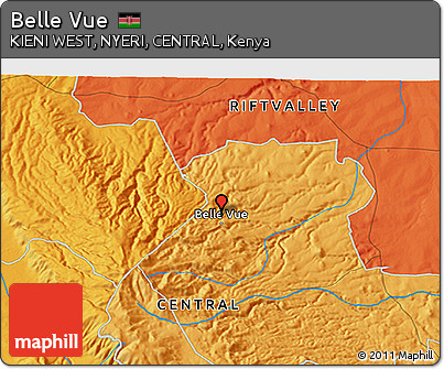 Political 3D Map of Belle Vue