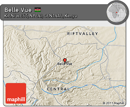 Shaded Relief 3D Map of Belle Vue