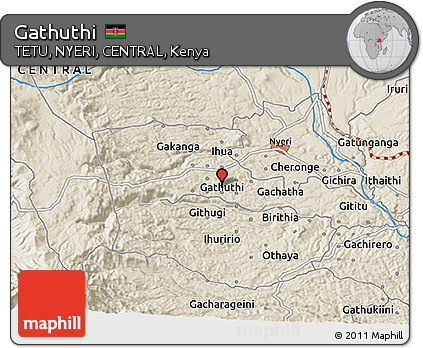 Shaded Relief 3D Map of Gathuthi