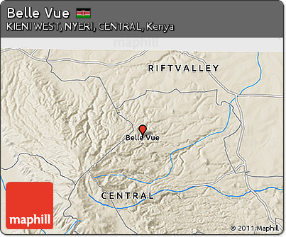 Shaded Relief 3D Map of Belle Vue