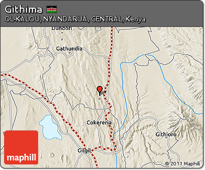 Shaded Relief 3D Map of Githima