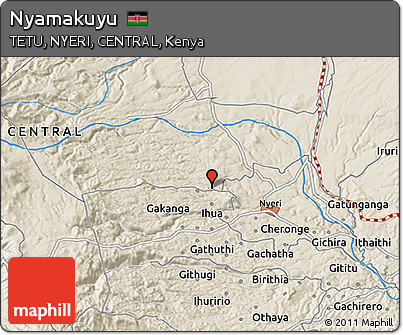 Shaded Relief 3D Map of Nyamakuyu