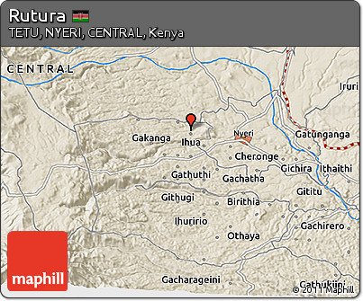 Shaded Relief 3D Map of Rutura