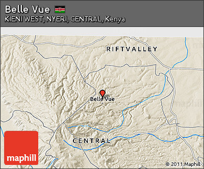 Shaded Relief 3D Map of Belle Vue