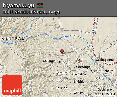 Shaded Relief 3D Map of Nyamakuyu