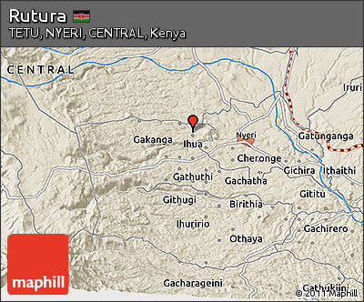 Shaded Relief 3D Map of Rutura