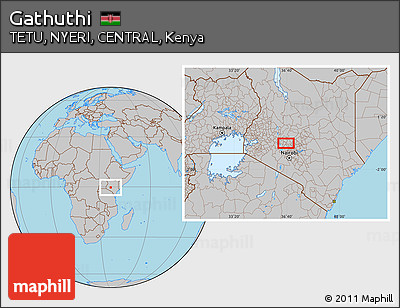 Gray Location Map of Gathuthi