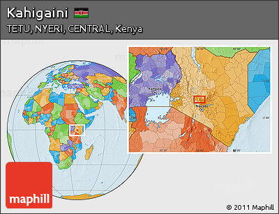 Political Location Map of Kahigaini