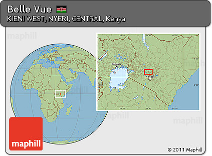 Savanna Style Location Map of Belle Vue