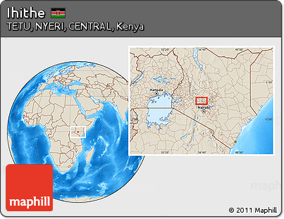 Shaded Relief Location Map of Ihithe