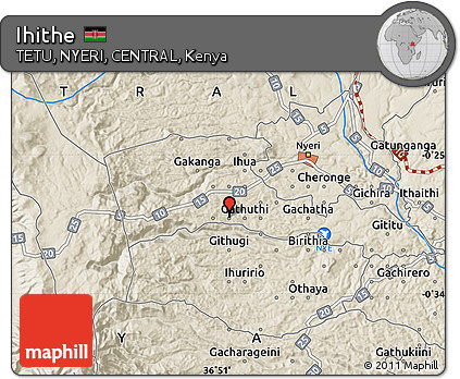 Shaded Relief Map of Ihithe