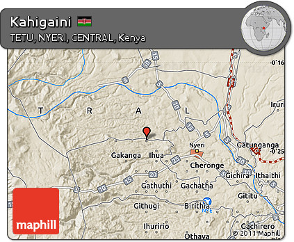 Shaded Relief Map of Kahigaini