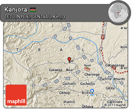 Shaded Relief Map of Kanjora