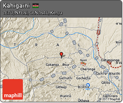 Shaded Relief Map of Kahigaini