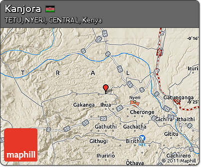 Shaded Relief Map of Kanjora