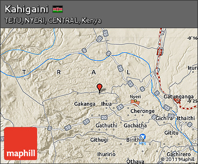 Shaded Relief Map of Kahigaini