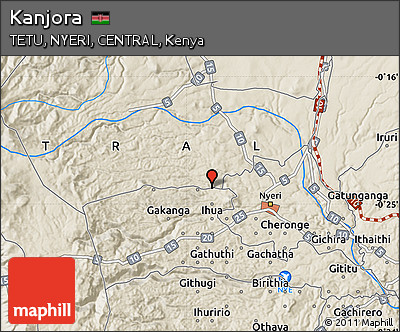 Shaded Relief Map of Kanjora
