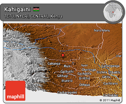 Physical Panoramic Map of Kahigaini