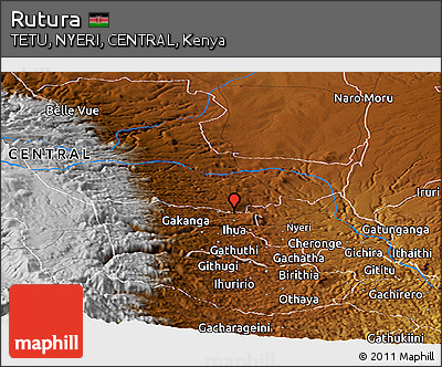 Physical Panoramic Map of Rutura