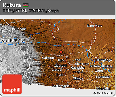 Physical Panoramic Map of Rutura