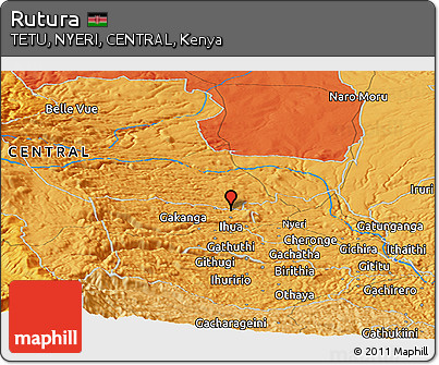 Political Panoramic Map of Rutura