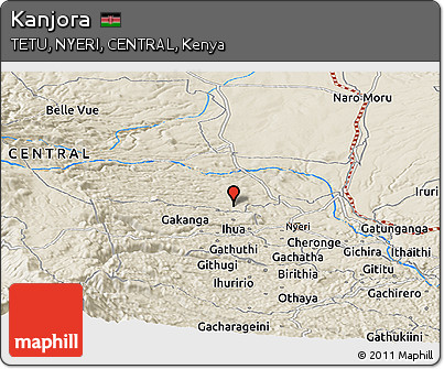 Shaded Relief Panoramic Map of Kanjora