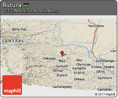 Shaded Relief Panoramic Map of Rutura