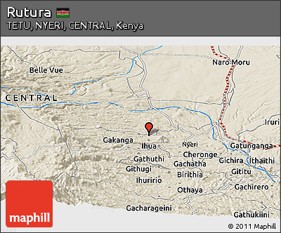 Shaded Relief Panoramic Map of Rutura