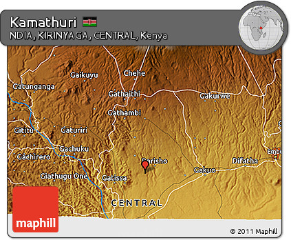 Physical 3D Map of Kamathuri