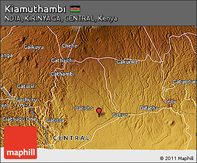 Physical 3D Map of Kiamuthambi