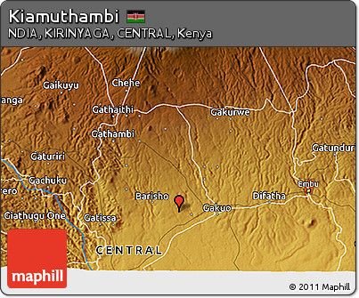 Physical 3D Map of Kiamuthambi