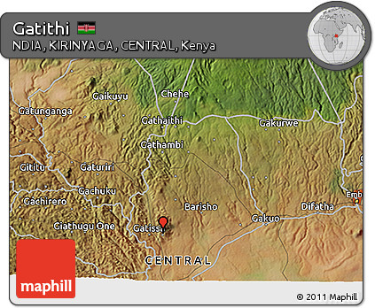 Satellite 3D Map of Gatithi