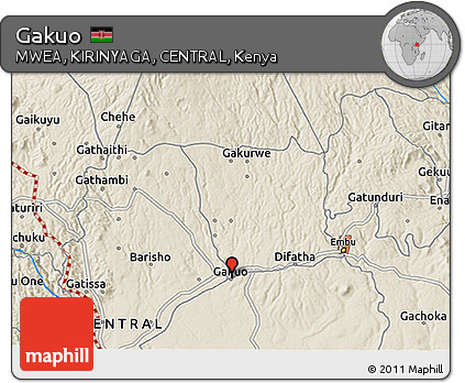Shaded Relief 3D Map of Gakuo