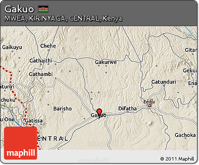 Shaded Relief 3D Map of Gakuo