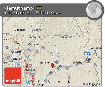 Shaded Relief Map of Kiamuthambi
