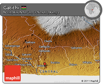 Physical Panoramic Map of Gatithi