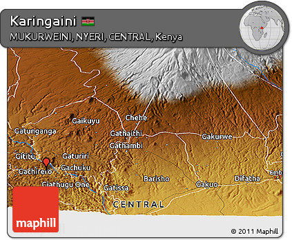 Physical Panoramic Map of Karingaini