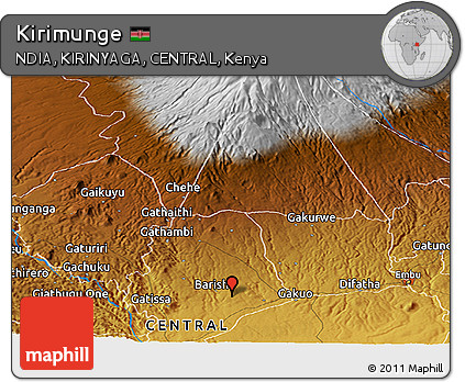 Physical Panoramic Map of Kirimunge